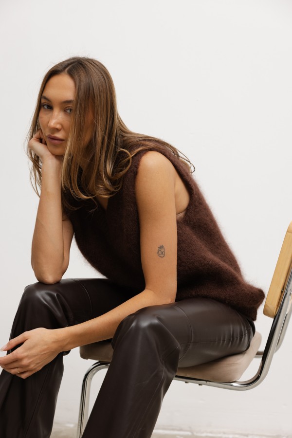 Joey Kamizelka Moherowa Brązowa