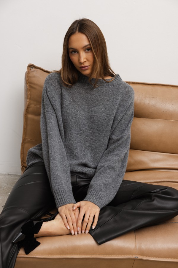 Dustin Sweter Z Wełny Merino Gray