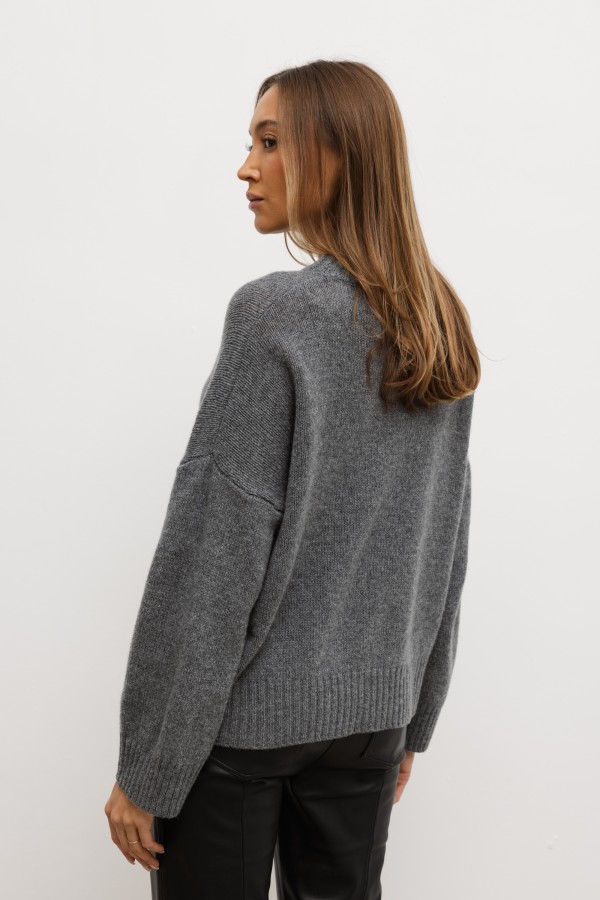 Dustin Sweter Z Wełny Merino Gray