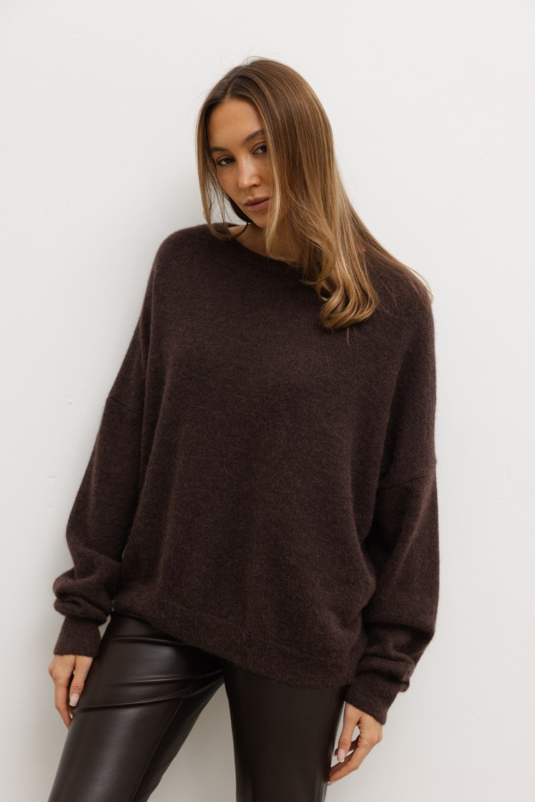Asher Suri Alpaca Sweater Brown