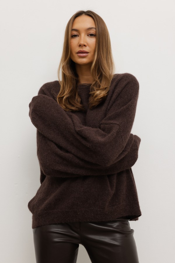 Asher Suri Alpaca Sweater Brown