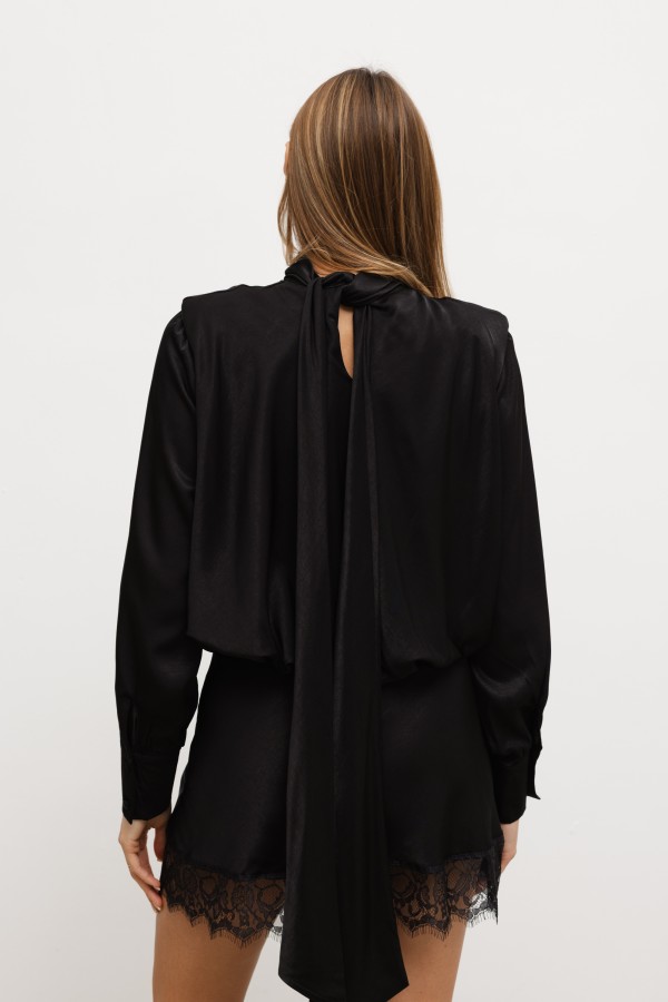 Andrea Satin Dress Black