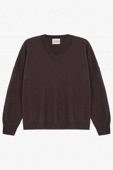 Ivo Sweter Z Wełną Brązowy