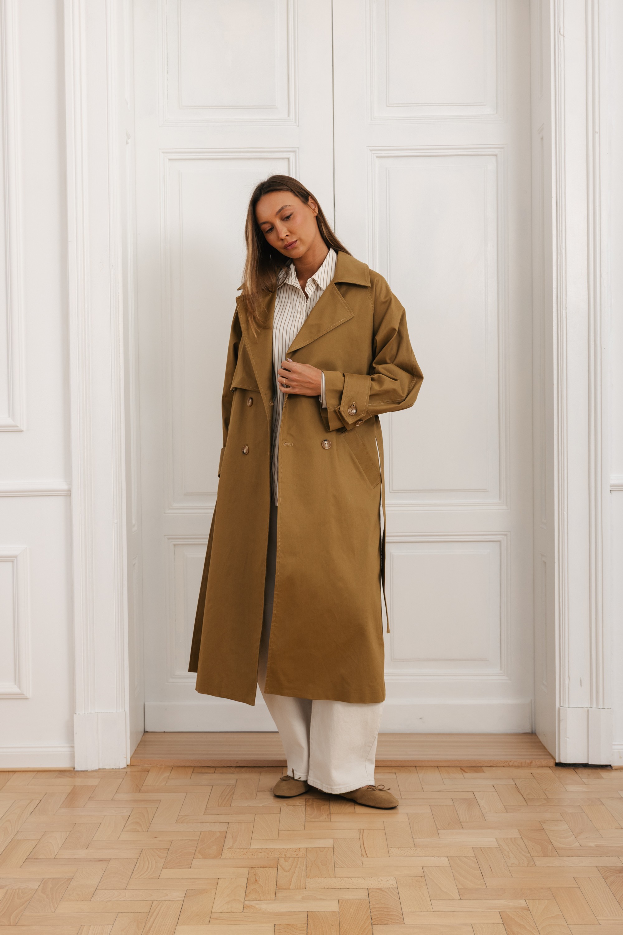 Camel trench coat LD5115, Italian | Butik Lorenzo