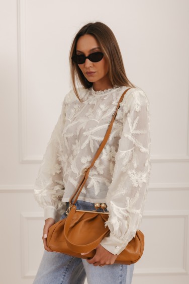 Leather Bag with Decorative...