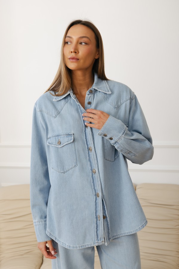 Sonya Denim Shirt Blue