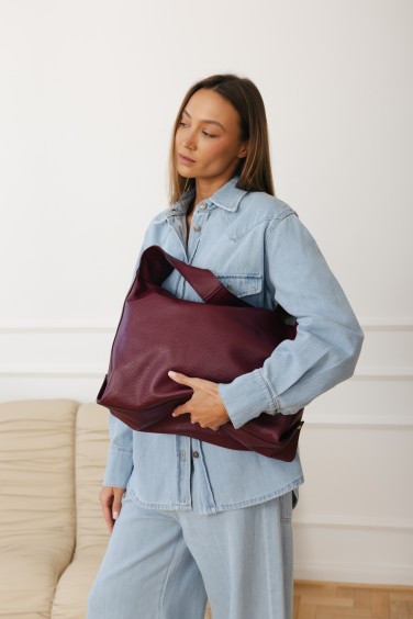 Duża Skórzana Torebka Na...