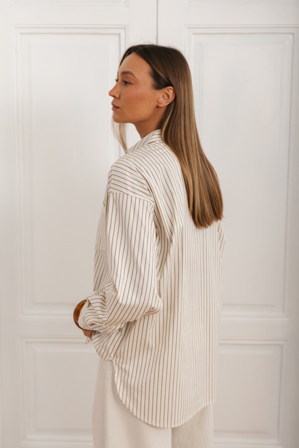 Mila Koszula W Paski Cream