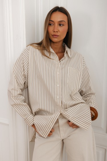 Mila Koszula W Paski Cream