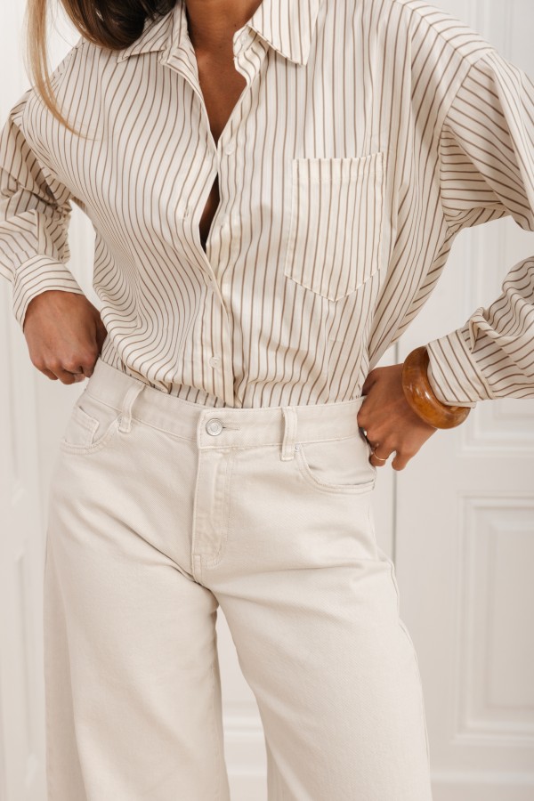 W3717 Barrel Jeans Cream