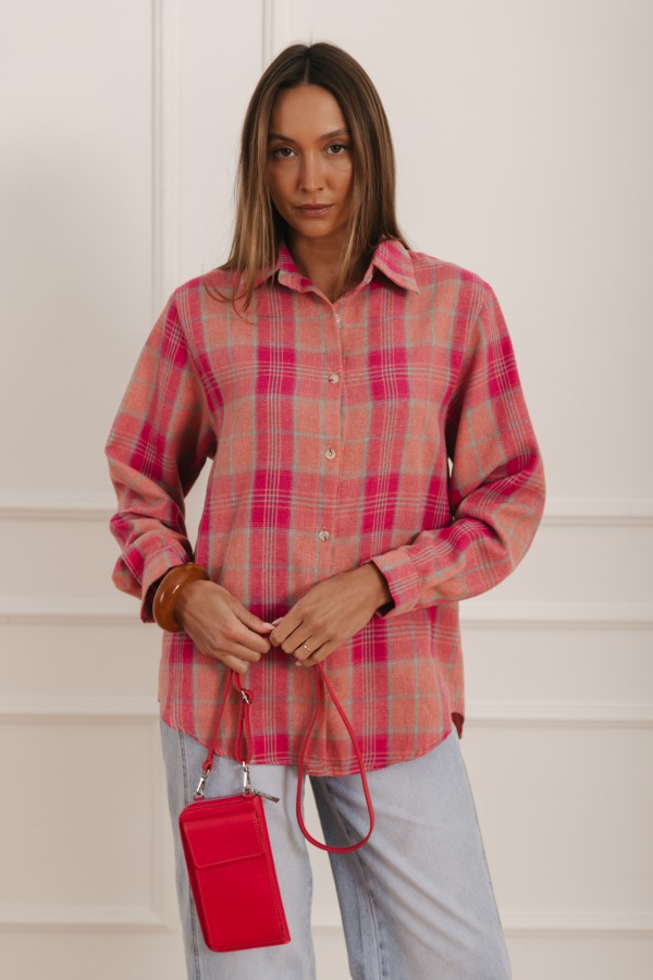 Moon Koszula W Kratę Pink