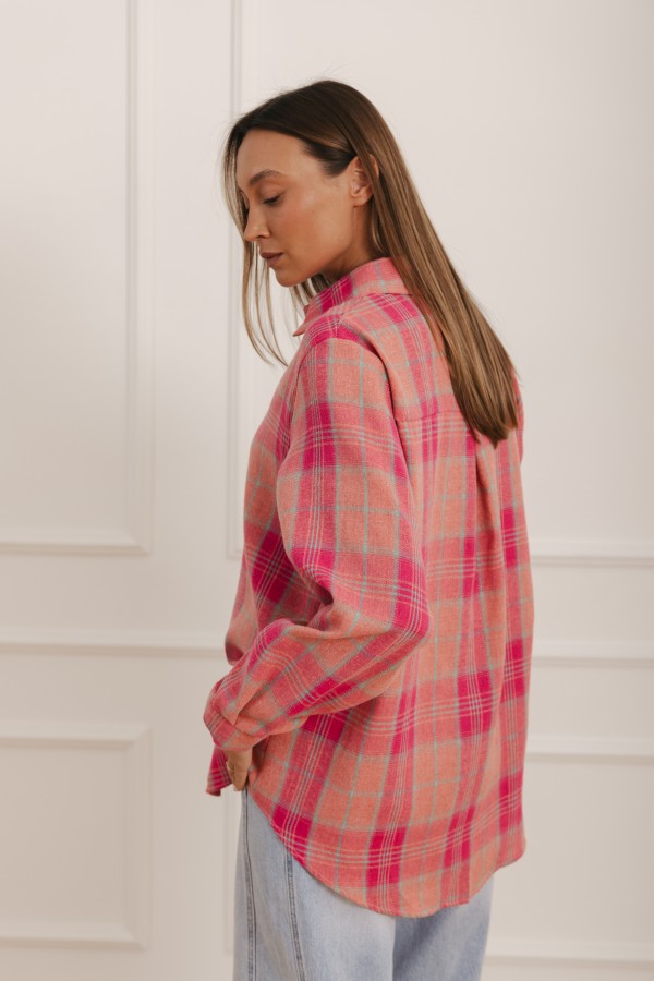 Moon Koszula W Kratę Pink
