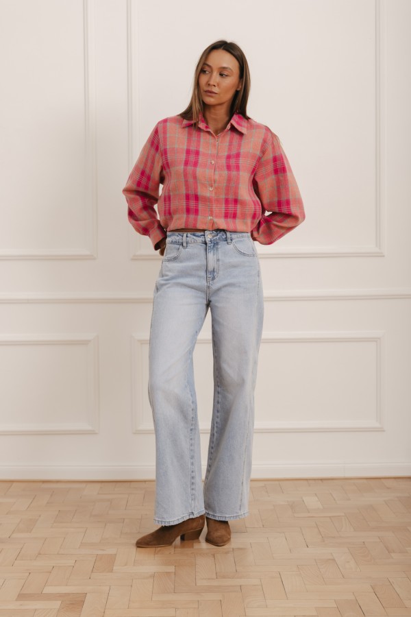 Moon Koszula W Kratę Pink