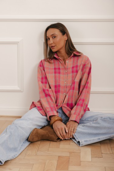 Moon Koszula W Kratę Pink