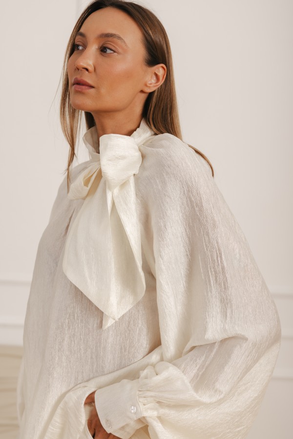Sara Tie Blouse Cream