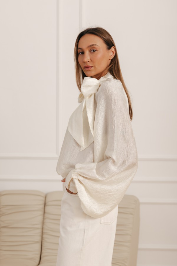 Sara Tie Blouse Cream