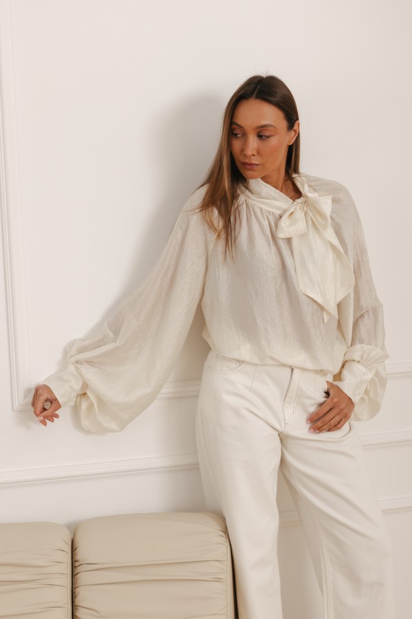 Sara Tie Blouse Cream