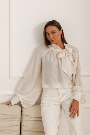 Sara Tie Blouse Cream
