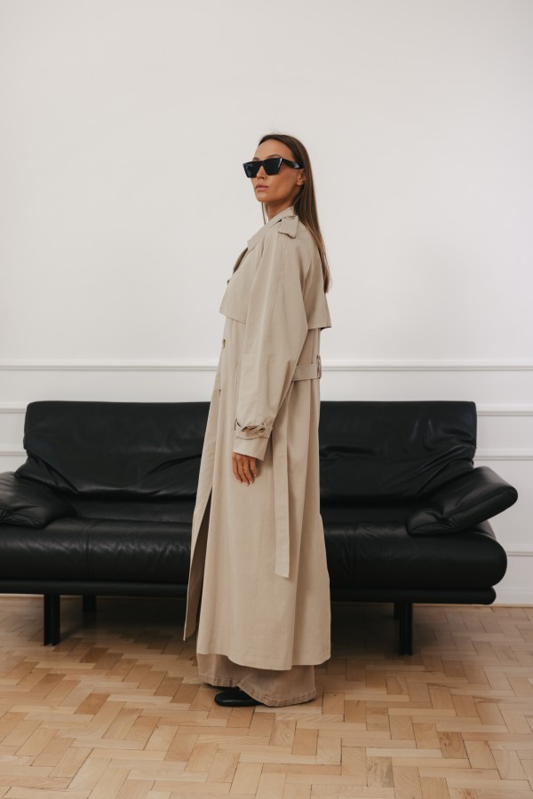 Leonardo Long Trench Coat Beige
