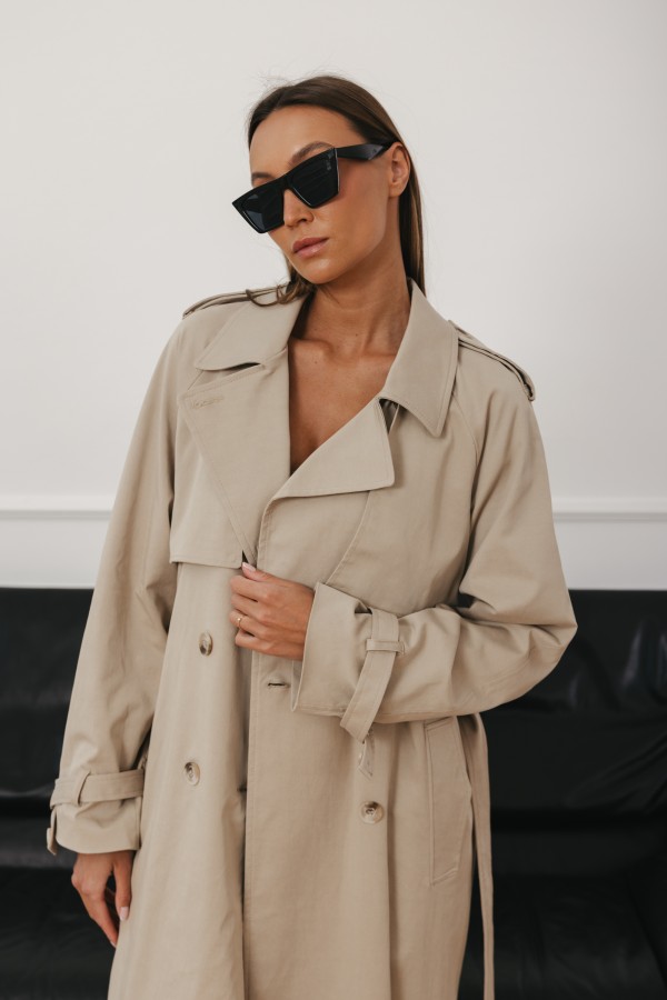 Leonardo Long Trench Coat Beige