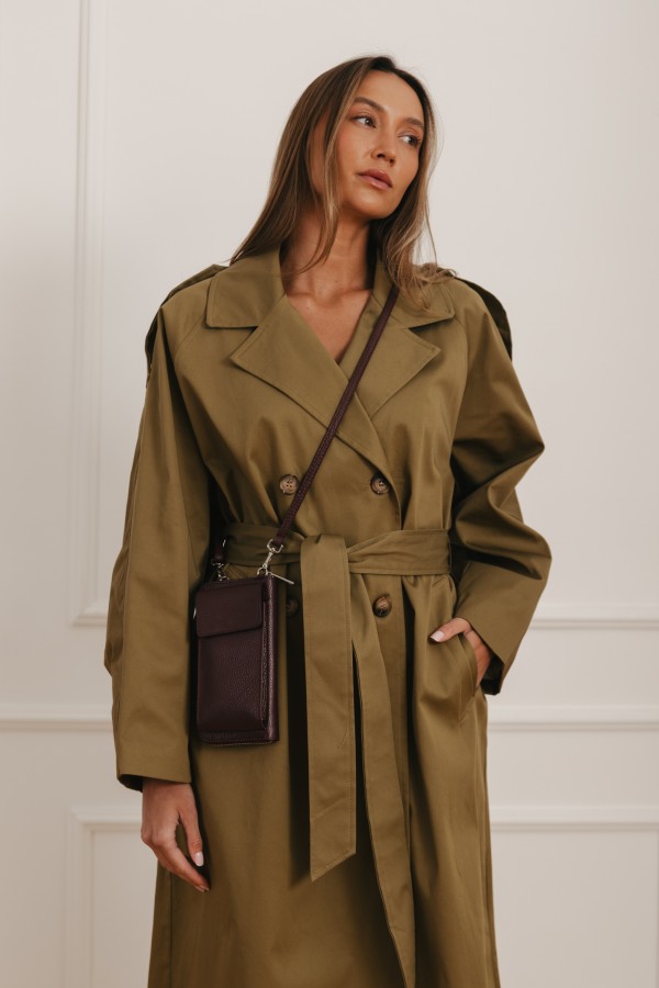 LD5129 Długi Płaszcz Olive