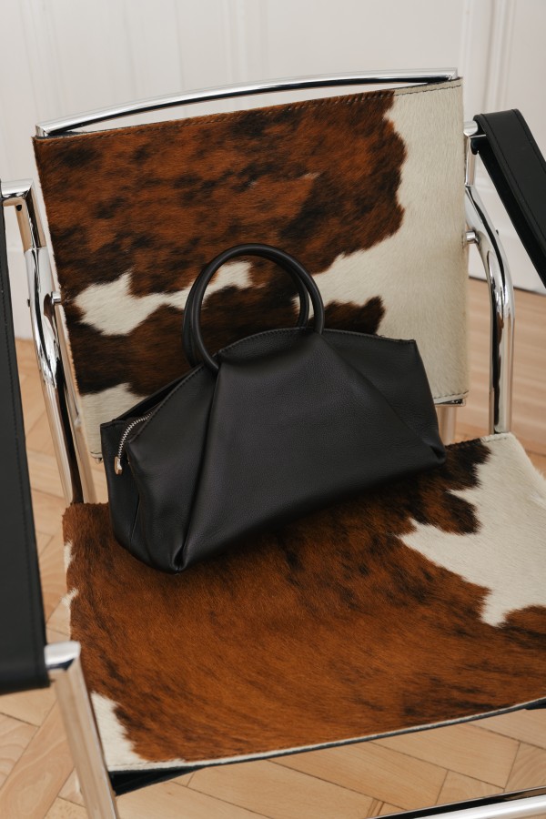 Skórzana Torebka Z Podwójną Rączką Coffe