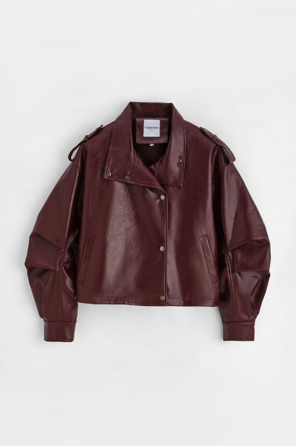 2212 Eco-Leather Jacket Burgundy