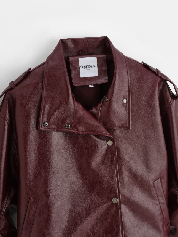 2212 Eco-Leather Jacket Burgundy