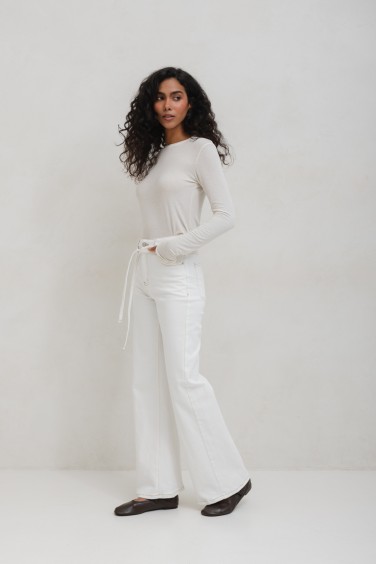 SK960 Jeans Wide Leg White