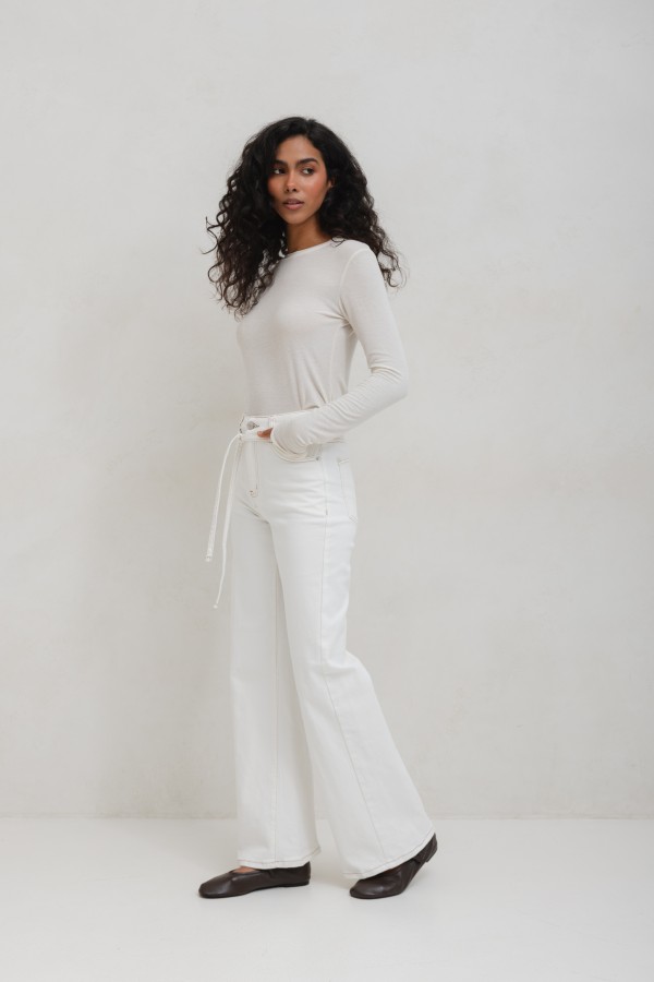 SK960 Jeans Wide Leg White