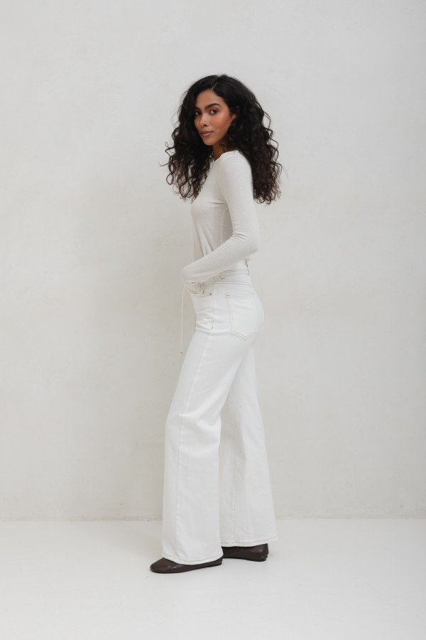 SK960 Jeans Wide Leg White