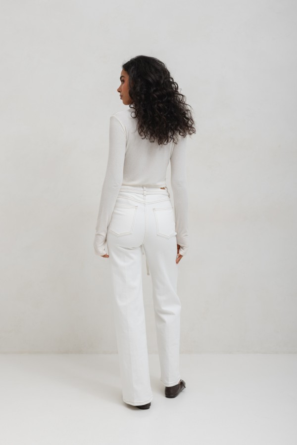 SK960 Jeans Wide Leg White