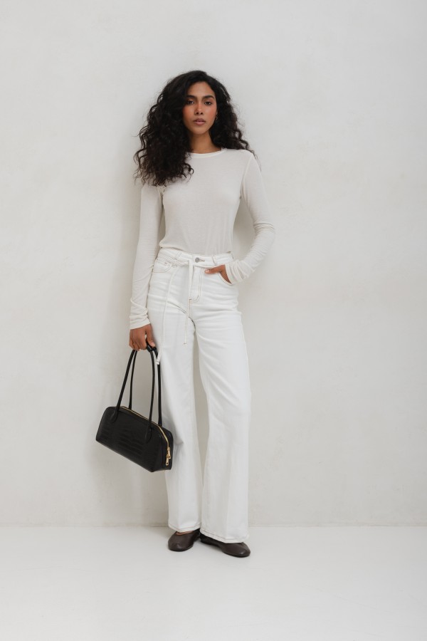 SK960 Jeans Wide Leg White