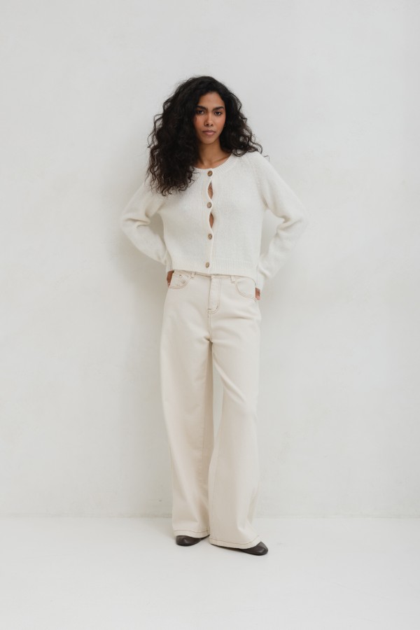 Nils Kardigan Z Alpaki Ecru