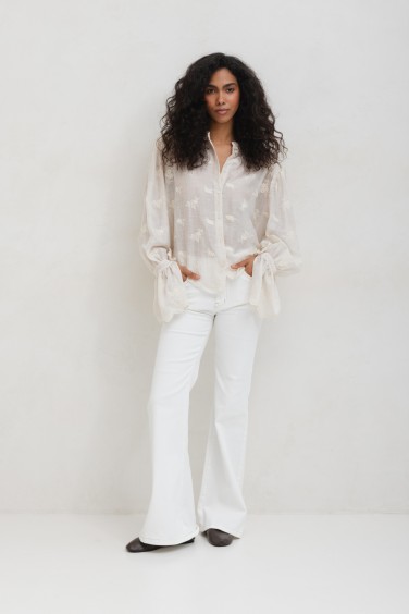 Q194 Jeans Flare White