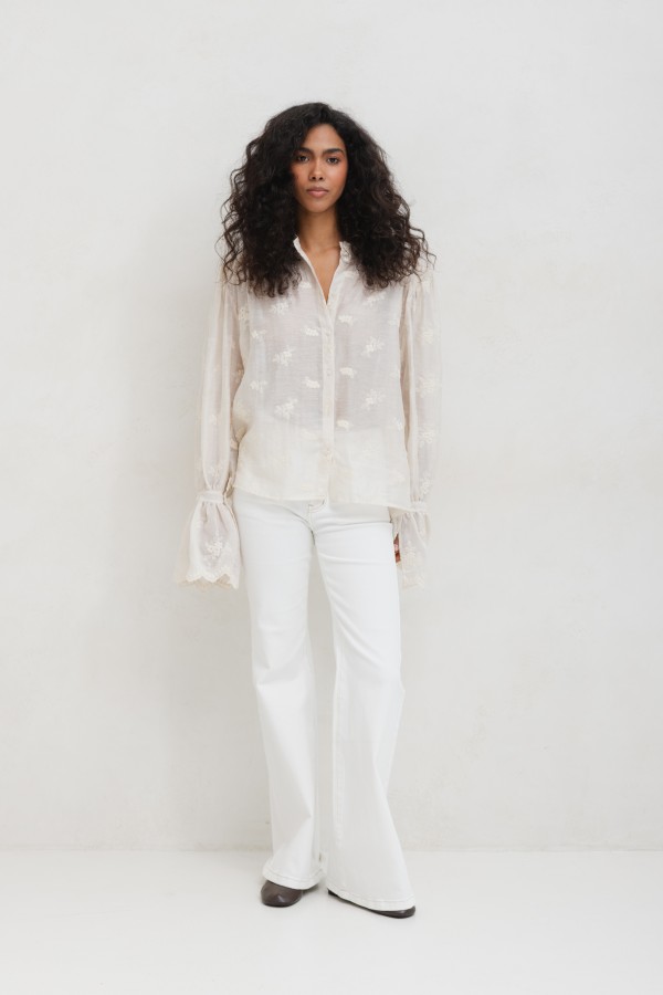 Q194 Jeans Flare White