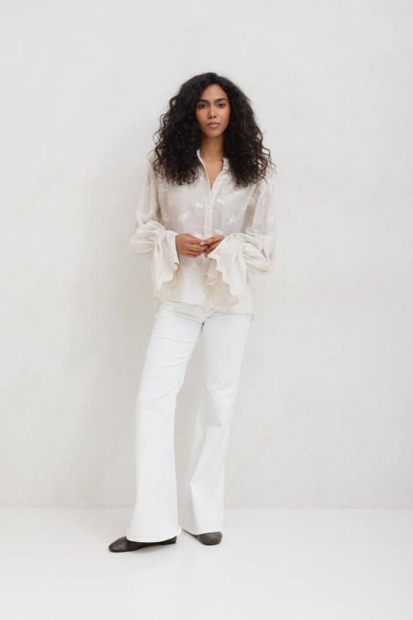 Q194 Jeans Flare White