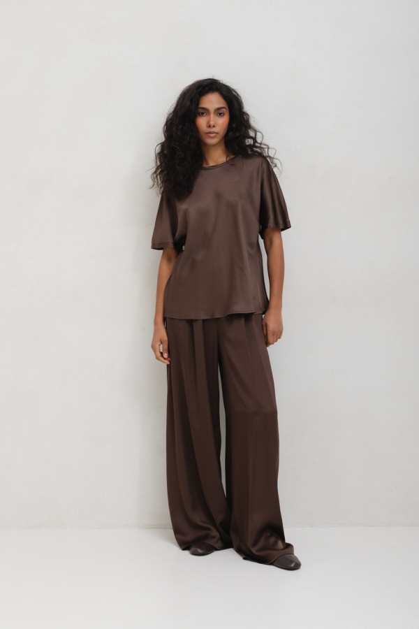 Ethan Pants Wide Leg Brown