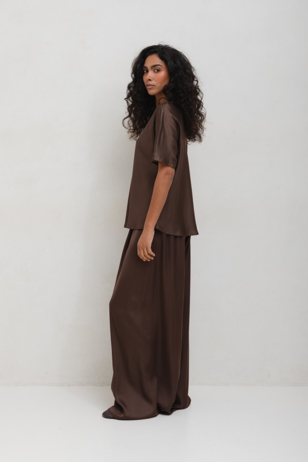 Ethan Pants Wide Leg Brown