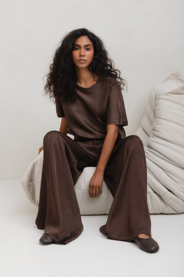 Ethan Pants Wide Leg Brown