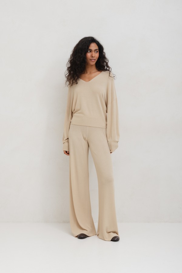 Ruben Sweter Dzianinowy Beż