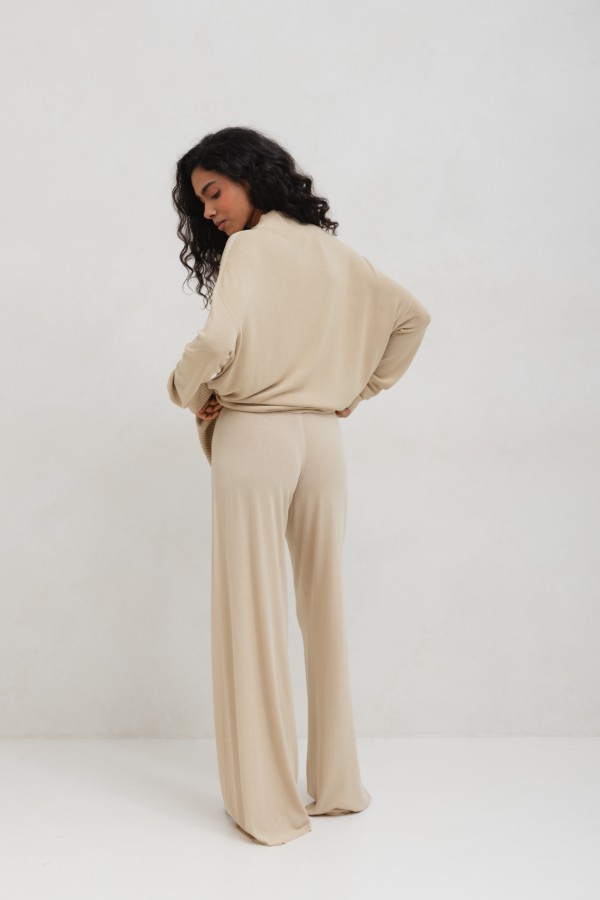 Ruben Spodnie Dzianinowe Beż