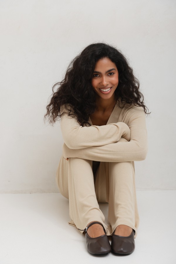Ruben Trousers Knitted Beige