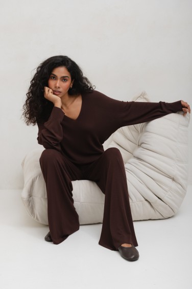 Ruben Sweater Knitted Brown