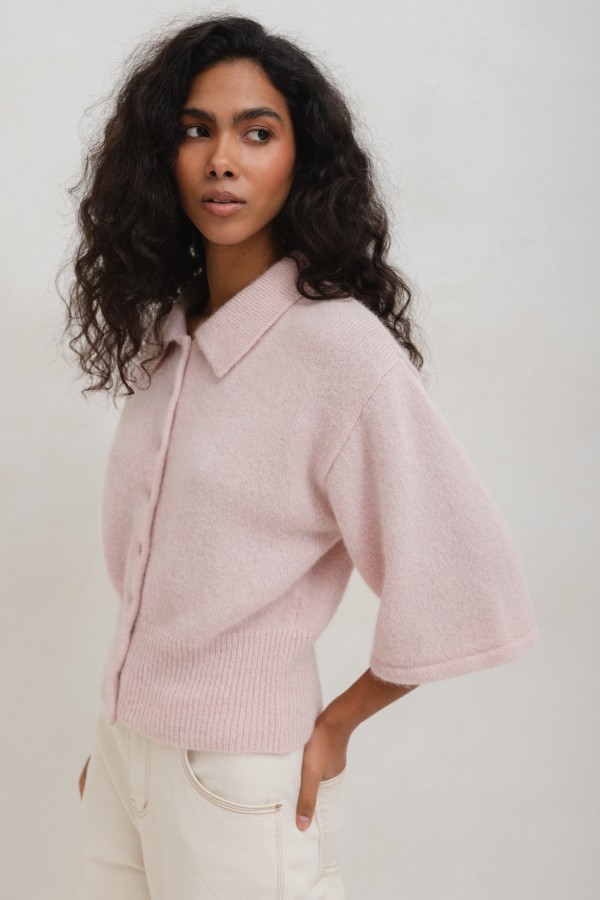 Marcel Suri Alpaca Cardigan Pastel Pink