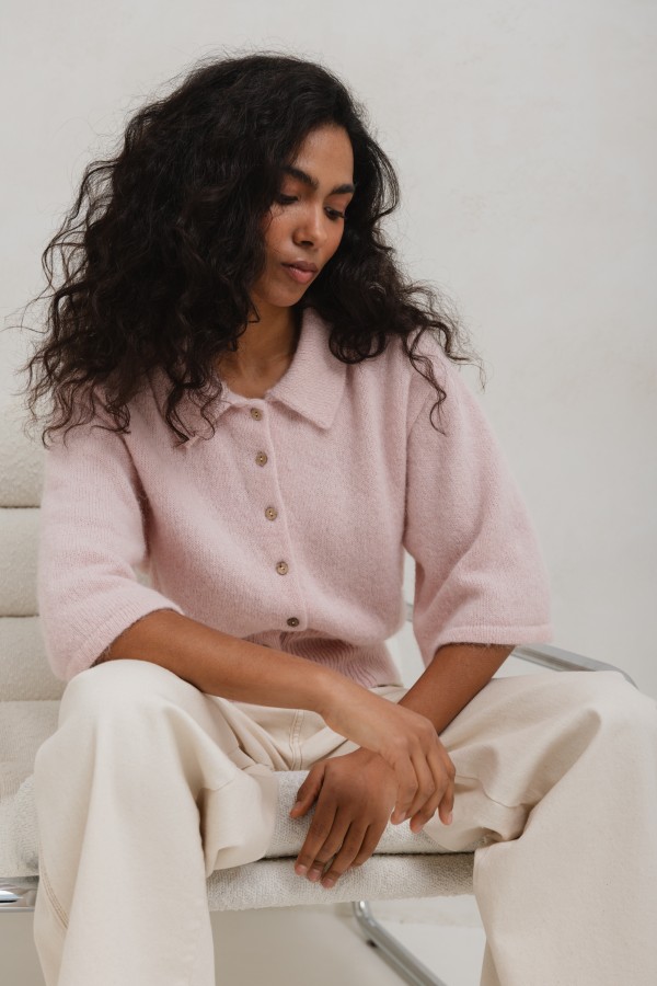 Marcel Suri Alpaca Cardigan Pastel Pink