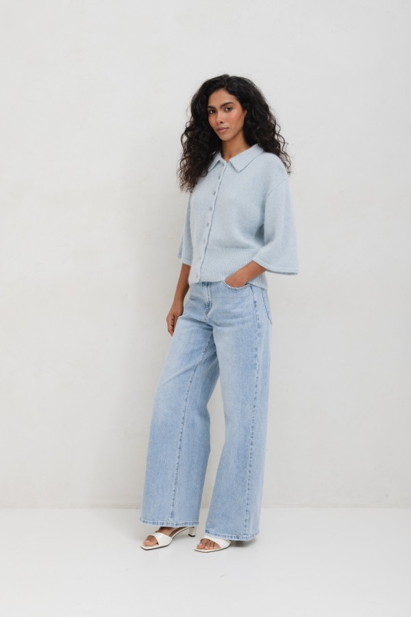 RD9135 Spodnie Jeansowe Wide Leg Blue