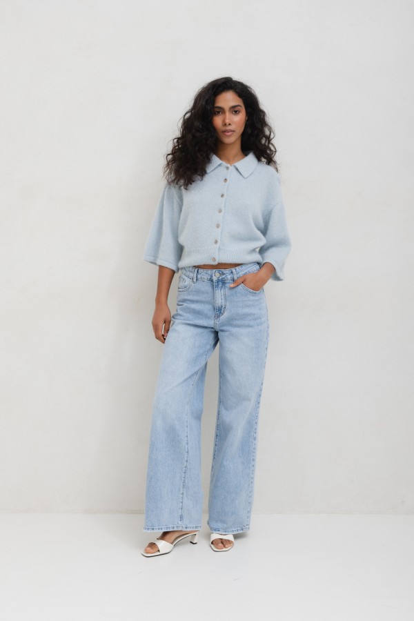 RD9135 Spodnie Jeansowe Wide Leg Blue