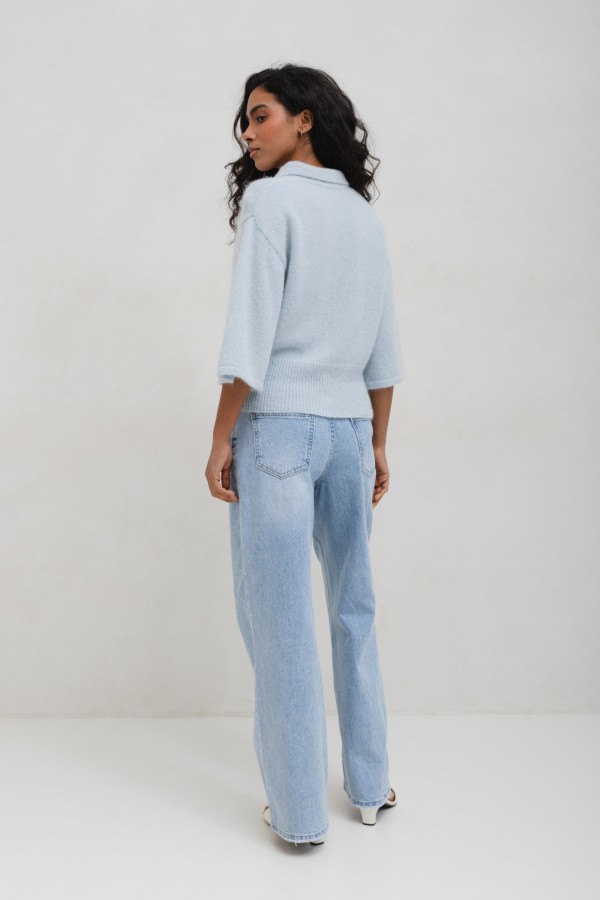 RD9135 Spodnie Jeansowe Wide Leg Blue