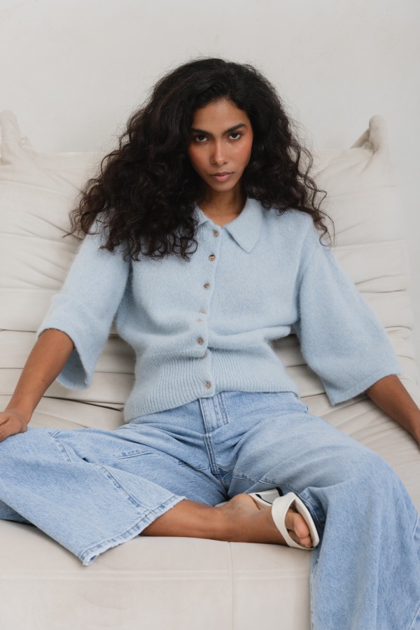 RD9135 Spodnie Jeansowe Wide Leg Blue